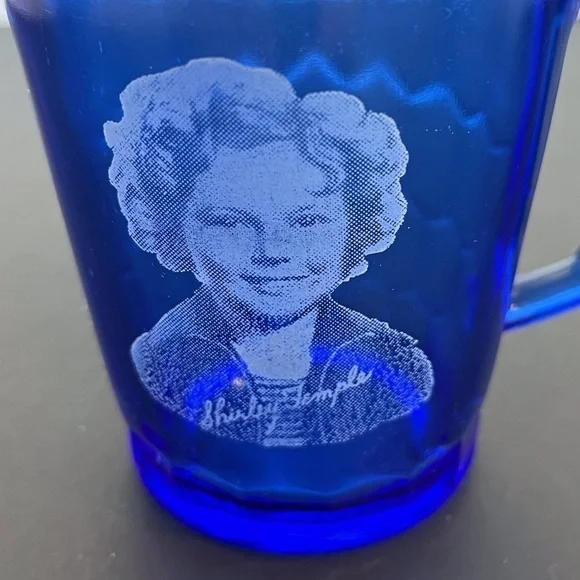Shirley Temple Miniature Cobalt Blue Glass Cream Pitcher